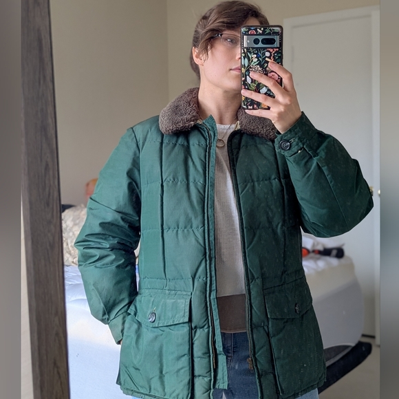 Vintage Eddie Bauer Goose Down Puffer Jacket with Sheerling Lining. - Picture 2 of 16